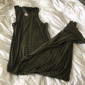 Express Army Green and Black Striped Maxi